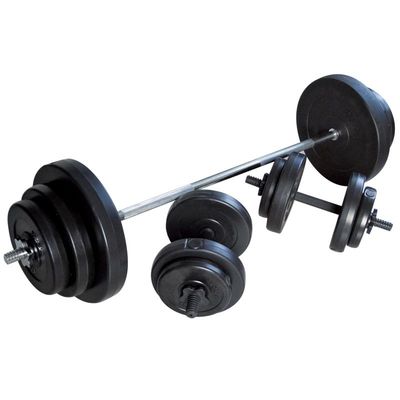 Karet PVC Weight Lifting Dumbbell Plastic Coated Cement 20kgs