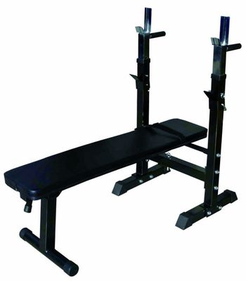 Pvc 16kg Home Weight Bench And Squat Rack Barbell Multifungsi Hitam