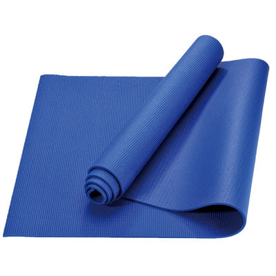 Tikar Latihan Yoga Pvc Biru Anti Slip 61cm X 10cm Kebugaran Ramah Lingkungan