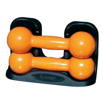 Jogging 2.5lb 4lb Vinyl Dumbbell Set Dengan Rak Berwarna-warni